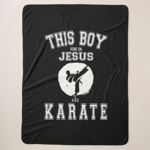 This Boy Runs On Jesus And Karate Costume Gift Sherpa Blanket
