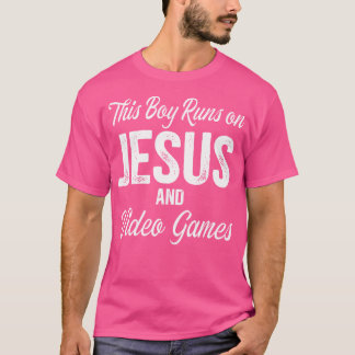 This Boy Runs On Jesus And Video Games T-Shirt