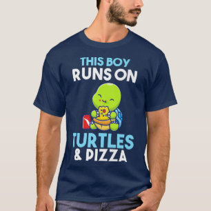 This boy runs on pizza and Turtles T-Shirt