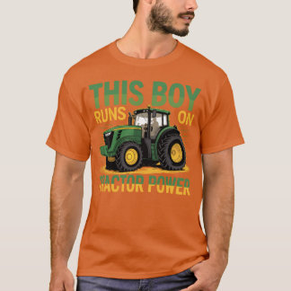 This Boy Runs On Tractor Power Tractors T-Shirt