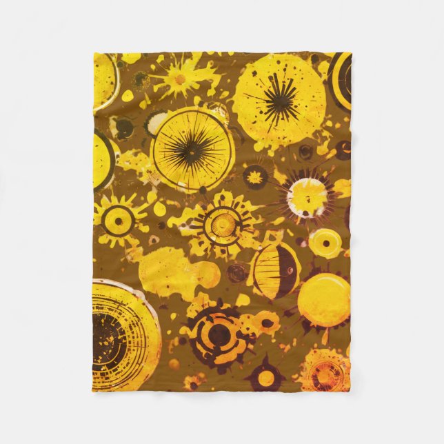 This Bunch of yellow splatter  Fleece Blanket (Front)