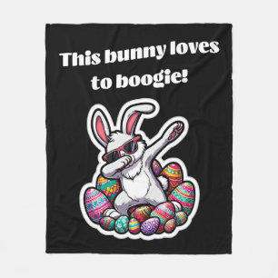 This bunny loves to boogie! fleece blanket