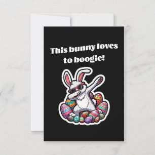 This bunny loves to boogie! thank you card