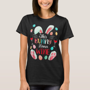 This Bunny Loves Wine Happy Easter Alcohol Drinkin T-Shirt