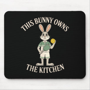 This bunny owns the kitchen rabbit humour pickleba mouse mat