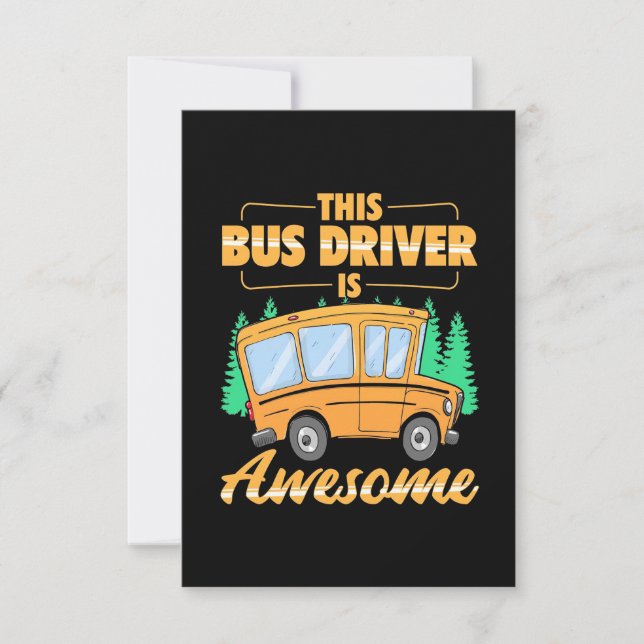 This Bus Driver Is Awesome RSVP Card (Front)