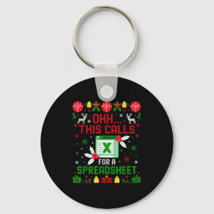 This Calls For A Spreadsheet Ugly Christmas Key Ring