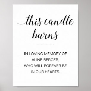 This Candle Burns In Loving Memory Funeral Poster