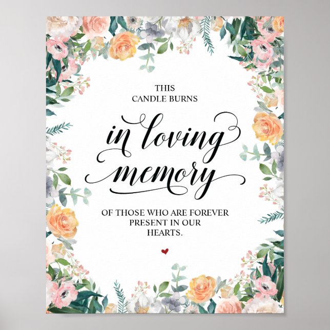 This candle burns in loving memory Memorial Sign (Front)