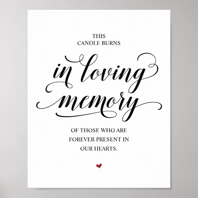 This candle burns in loving memory Memorial Sign (Front)