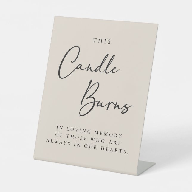 This Candle Burns In Loving Memory Pedestal Sign (Front)