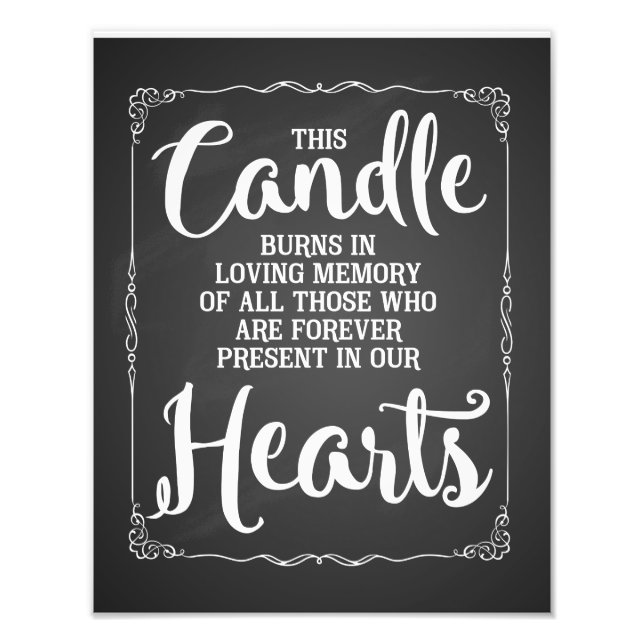 This candle burns in memory of a loved  one photo print (Front)