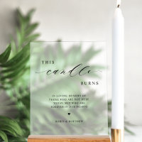 This Candle Burns, In Memory Wedding Frosted Style