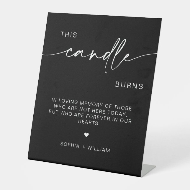 This Candle Burns, In Memory Wedding Sign (Front)