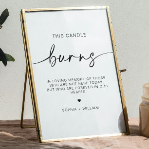 This Candle Burns, In Memory Wedding Sign