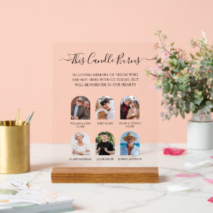 This Candle Burns Wedding Memorial Acrylic Table Sign