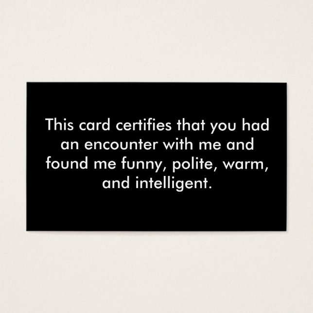 This card certifies that you had an encounter w... (Front)