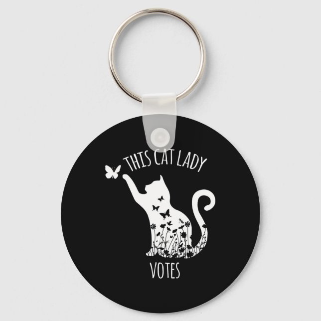 This Cat Lady Votes Ladies Is Voting Kamala  Key Ring (Front)