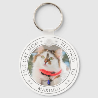 This Cat Mum Belongs To 2 Custom Kitty Photo Names Key Ring