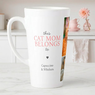 This Cat Mum Belongs To Custom Photo Collage Latte Mug