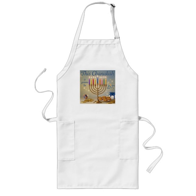 This Chanukah is gonna be lit! Long Apron (Front)