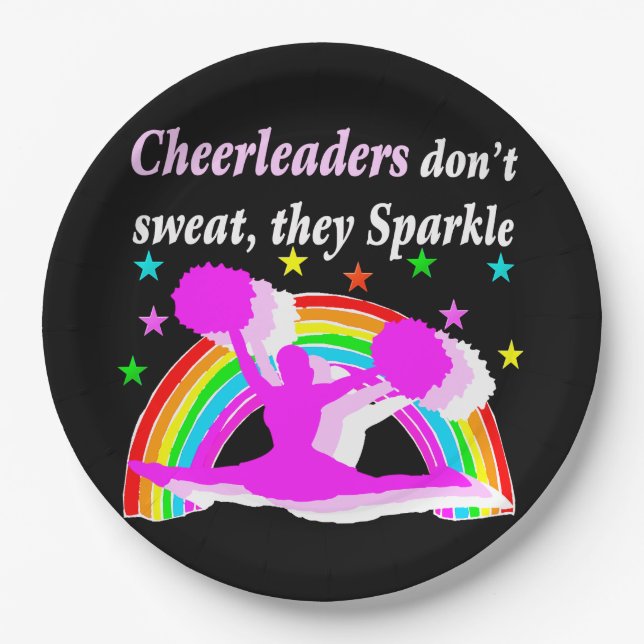 THIS CHEERLEADER SPARKLES DESIGN PAPER PLATE (Front)