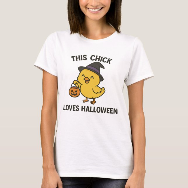This Chick Loves Halloween T-Shirt (Front)