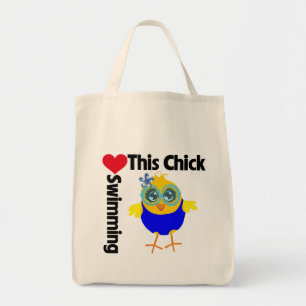 This Chick Loves Swimming Tote Bag