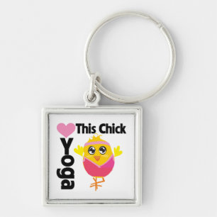 This Chick Loves Yoga Key Ring