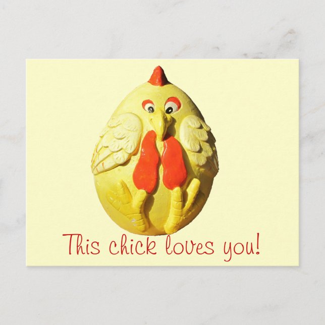 This Chick Loves You template phrase Postcard (Front)