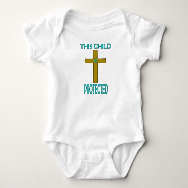 This child is protected baby bodysuit (Front)
