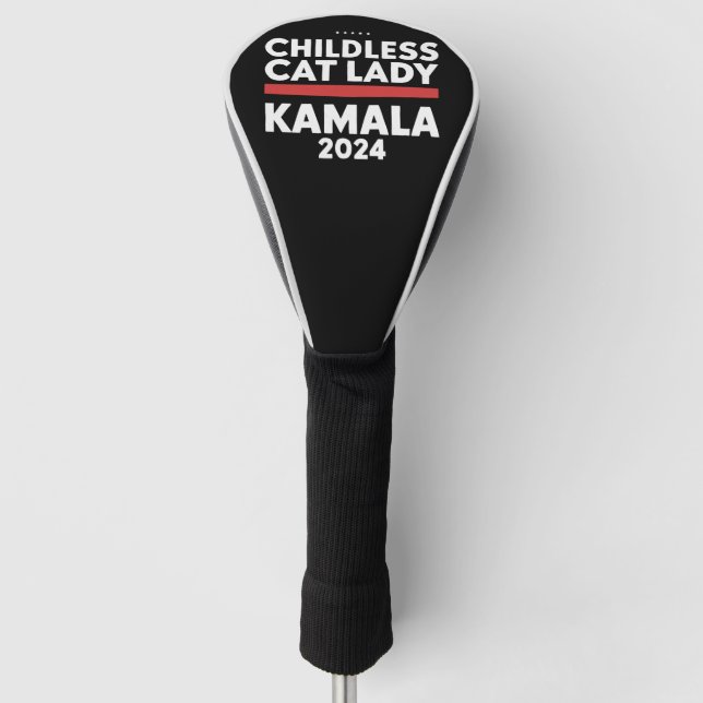 This Childless Cat Lady is Voting Kamala 2024 Golf Head Cover (Front)