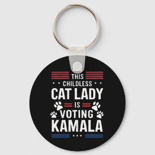 This Childless Cat Lady is Voting Kamala 2024 Key Ring