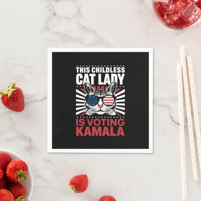 This Childless Cat Lady is Voting Kamala 2024 Napkin (Insitu)