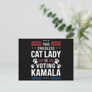 This Childless Cat Lady is Voting Kamala 2024 Postcard
