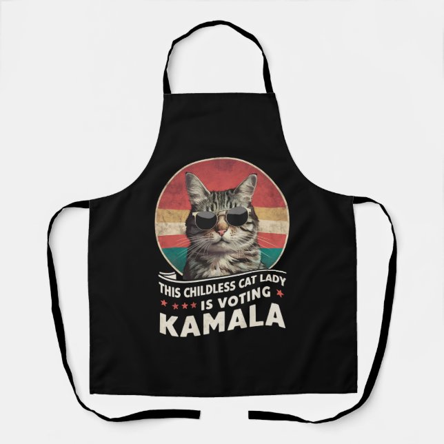 This Childless Cat Lady is Voting Kamala Apron (Front)