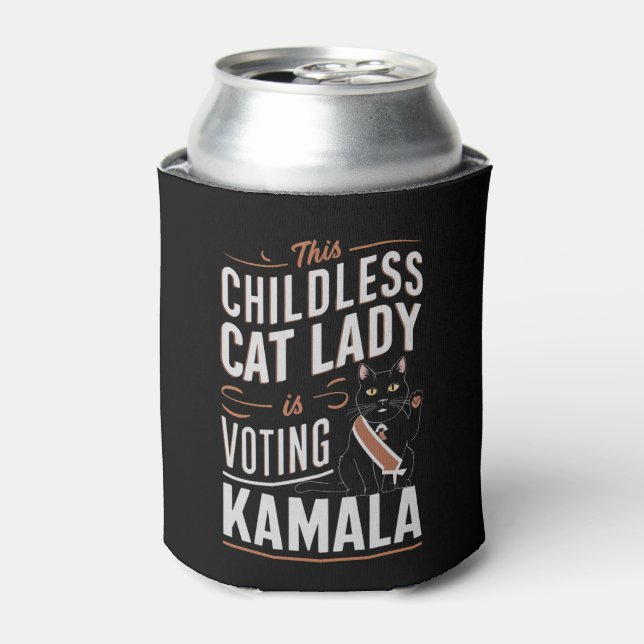 This Childless Cat Lady is Voting Kamala Can Cooler (Can Front)