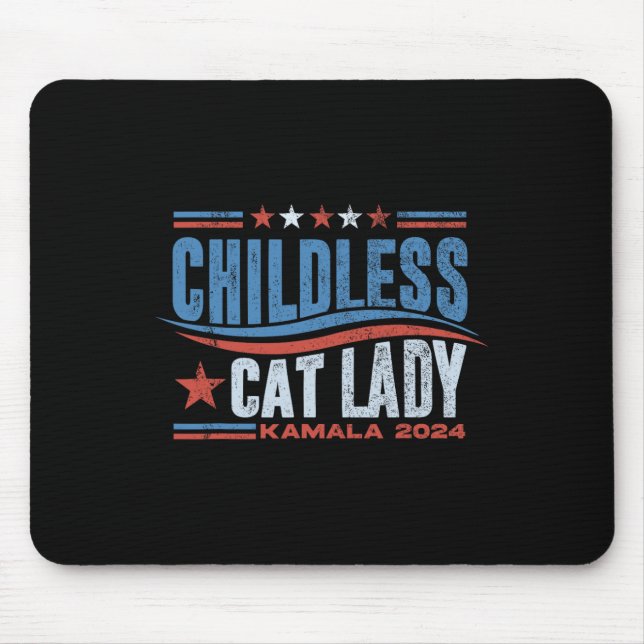 This Childless Cat Lady Is Voting Kamala Election  Mouse Mat (Front)