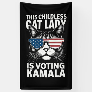 This Childless Cat Lady is Voting Kamala-Harris 24 Banner