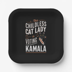 This Childless Cat Lady is Voting Kamala Paper Plate
