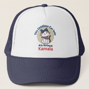 This Childless Cat Lady is Voting Kamala Trucker Hat