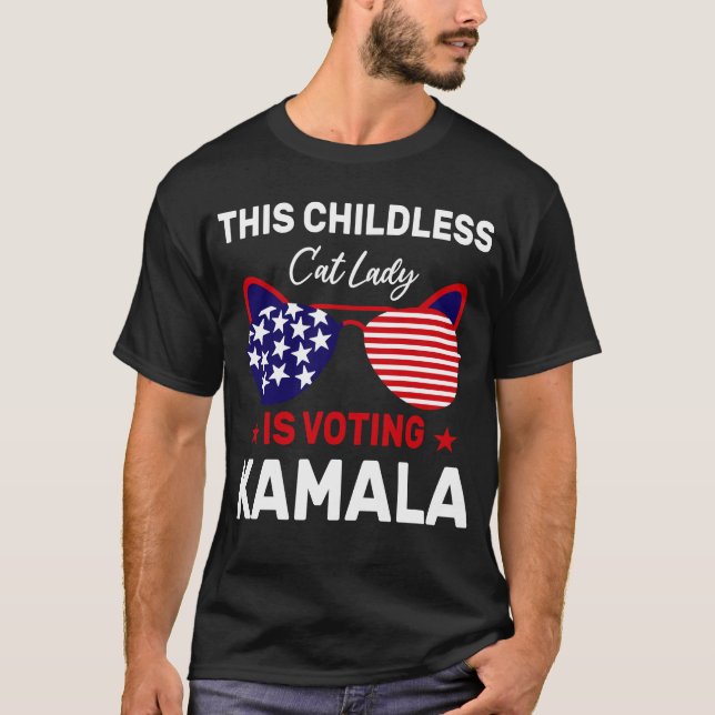 This Childless Cat Lady, Kamala Election 24 Ladies T-Shirt (Front)
