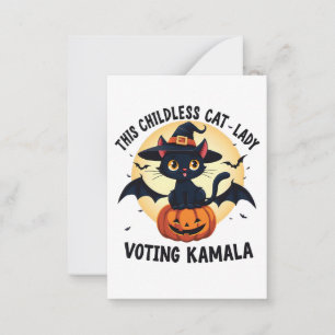 This Childless Cat Lady Voting Kamala Halloween Card