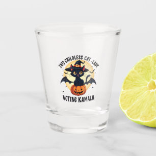 This Childless Cat Lady Voting Kamala Halloween Shot Glass