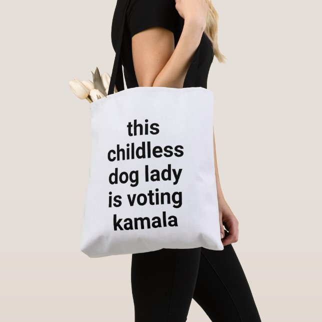 This childless dog lady is voting kamala custom tote bag (Close Up)