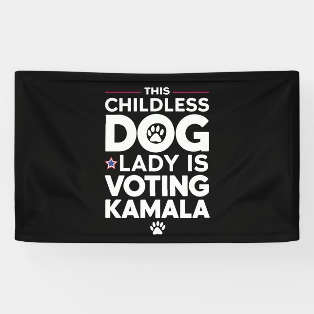 This Childless Dog Lady is Voting Kamala Election  Banner (Horizontal)