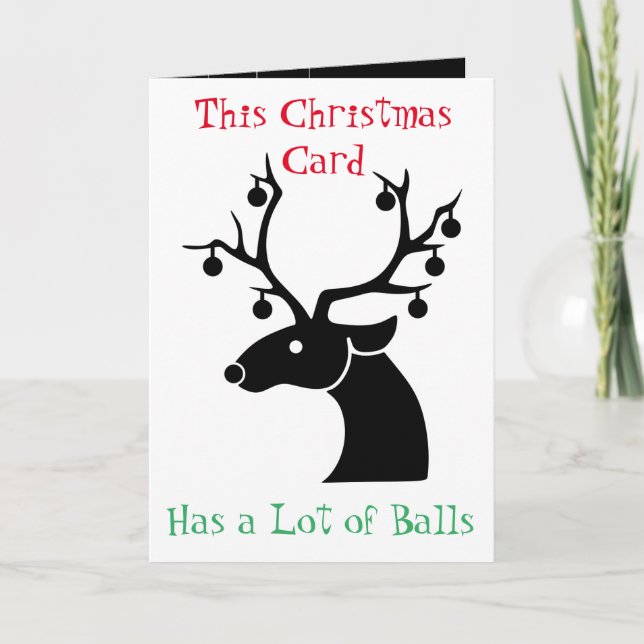 This Christmas Card Has a Lot of Balls Funny (Front)