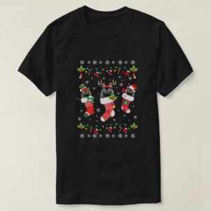 This Christmas Pajama Black Cat In Socks T-Shirt