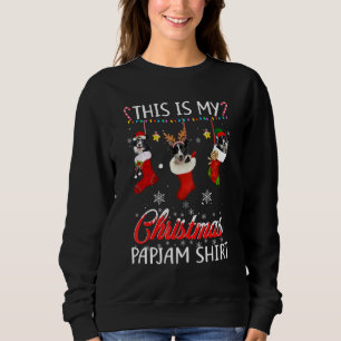 This Christmas Pajama Border Collie In Socks Dog Sweatshirt