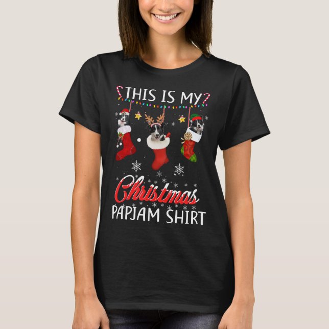 This Christmas Pajama Border Collie In Socks Lover T-Shirt (Front)